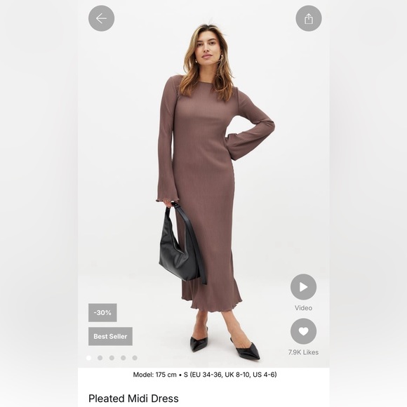 NA-KD Pleated Midi Dress - Picture 3 of 5